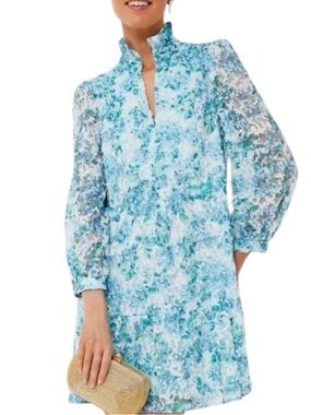 TUCKERNUCK Waters Edge Palmerston Organza Blue Hydrangea Dress size womens Large